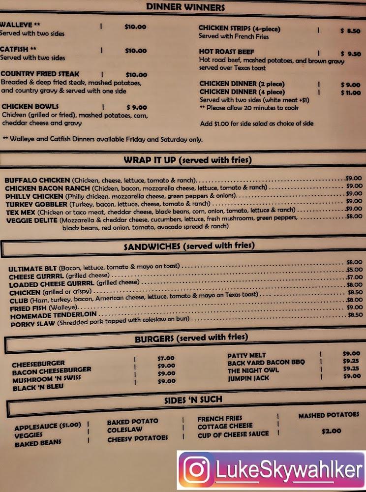 Owls Nest Menu image 1