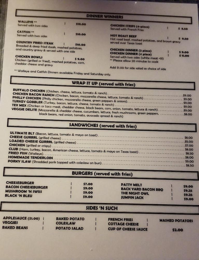 Owls Nest Menu image 3